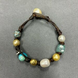Wendy Mignot Multicolor Pearl and Gemstone Bracelet